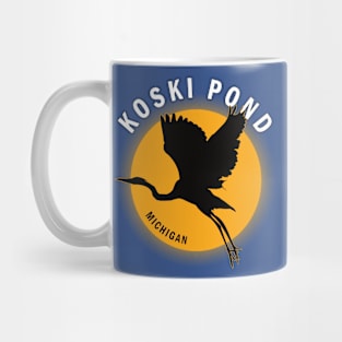 Koski Pond in Michigan Heron Sunrise Mug